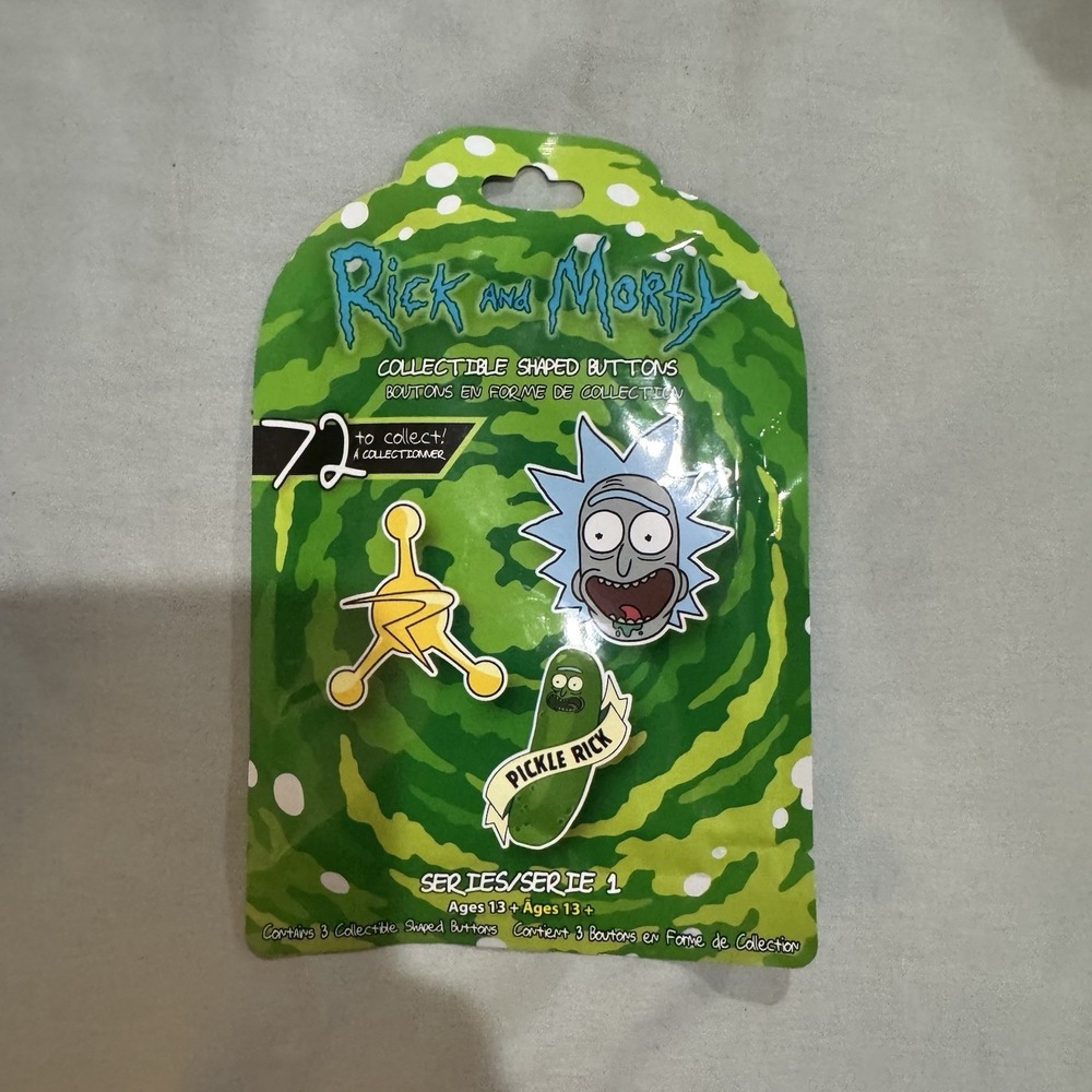 Rick And Morty Collectible Shaped Buttons Series 1 Mystery Pins